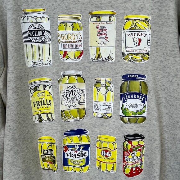 Choove Pickle Jar Print Sweatshirt Womens Small Gray - Picture 4 of 9